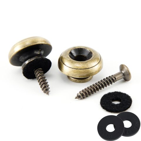 Miwayer Guitar Strap Locks Metal Strap Retainer System Straplock Guitar Strap Buttons with Strap Blocks for Acoustic Electric Guitar, Bass, Ukulele (Bronze 2 PCS)