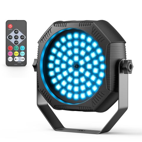 Battery Powered Stage Lights, Rechargeable Strobe Lights USB Powered Auto Sound Activated Control, 30W RGB LED Wireless Uplights for Events Wedding Party DJ Stage Dance – 1Pack