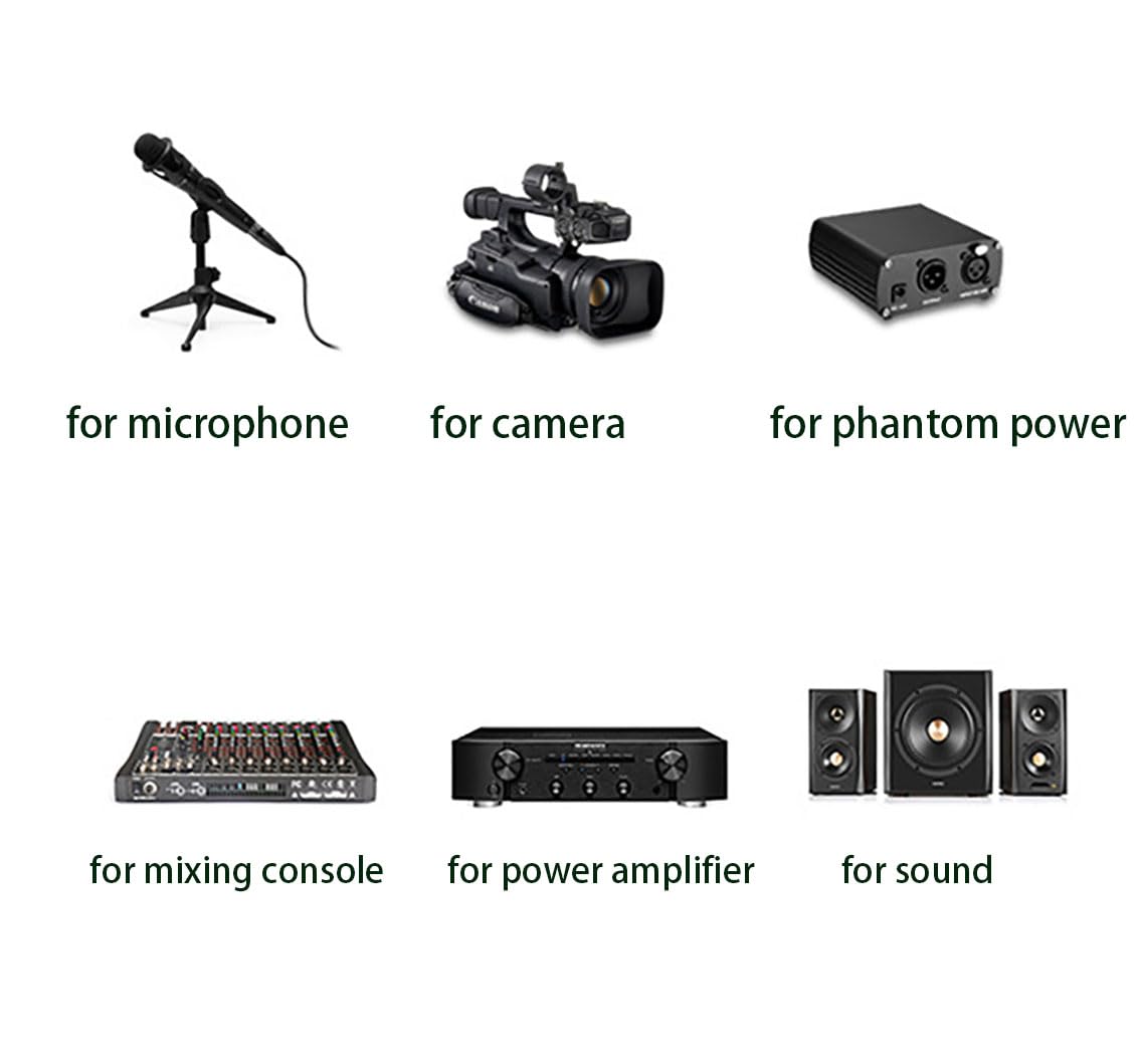 wonsung 4PCS 1m DMX Cables 512 XLR Cable 3.2ft 3 Pin True Male to Female for Microphone Stage Lights