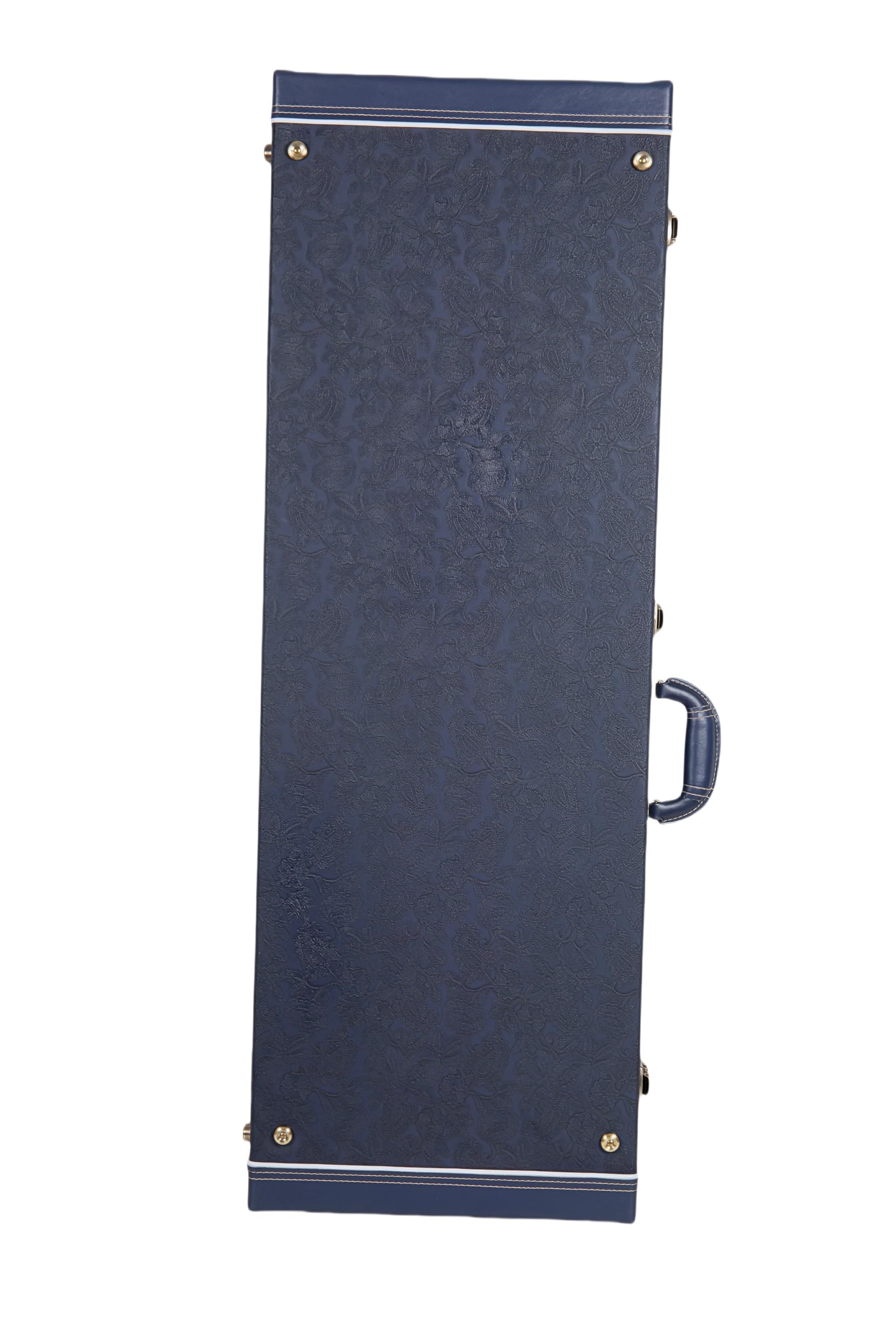 Crossrock Relief Series Electric Guitar Case for Strat & Tele | Carved Ocean Blue Finish, Deep Scarlett Velvet Interior, Lock (CRW630EOB)