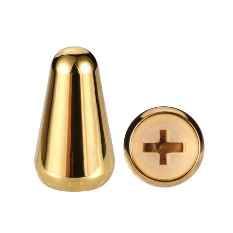 2pcs Guitar 5 Way Pickup Switch Tip Gold Metal Switch Cap Knob for Strat Tele Guitar Parts(Gold)