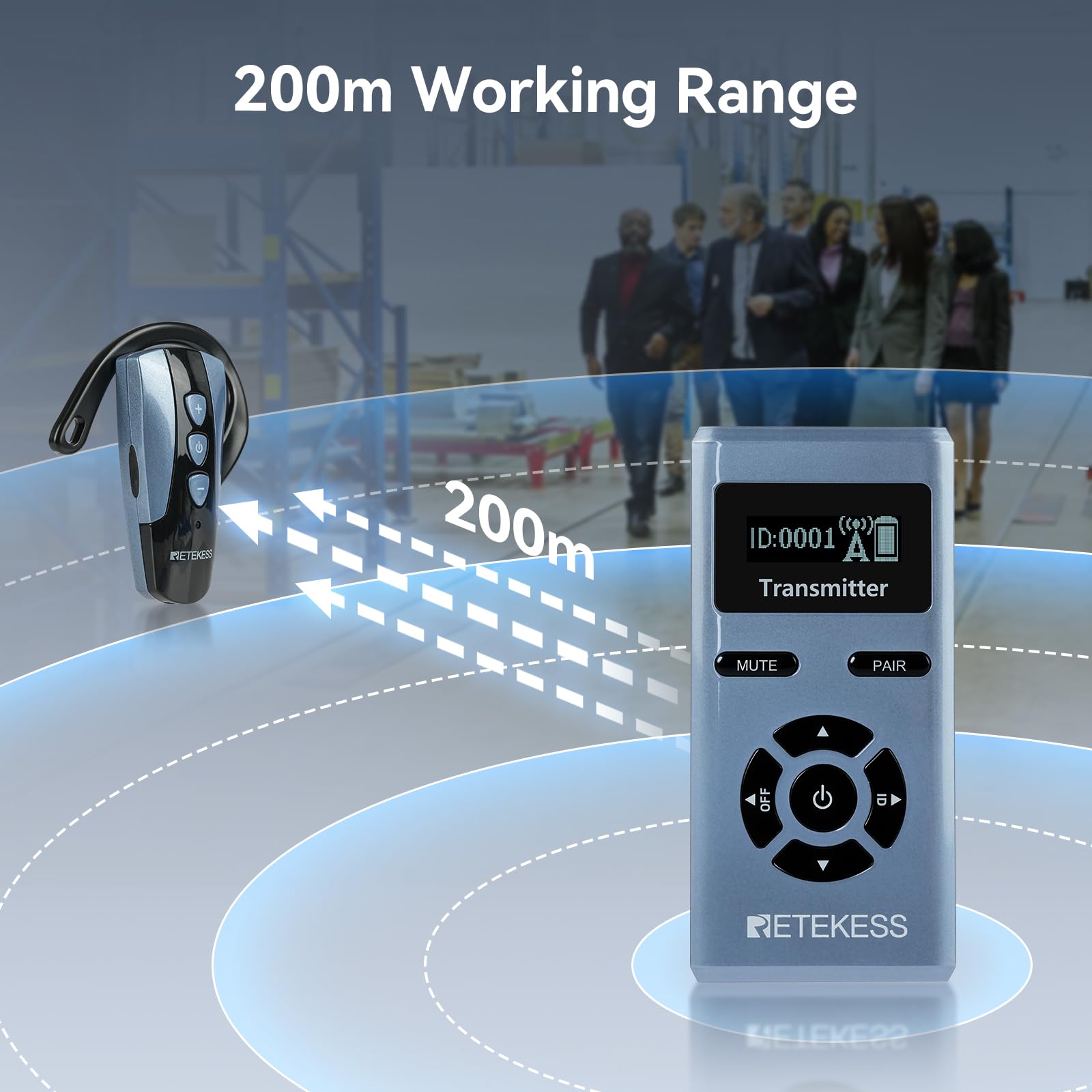 Retekess TT106S Wireless Audio Tour Guide System, Translation Equipment
