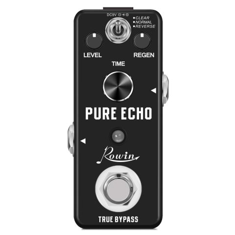 Rowin Digital Delay Guitar Effect Pedal Pure Echo with Clear Normal Reverse Function