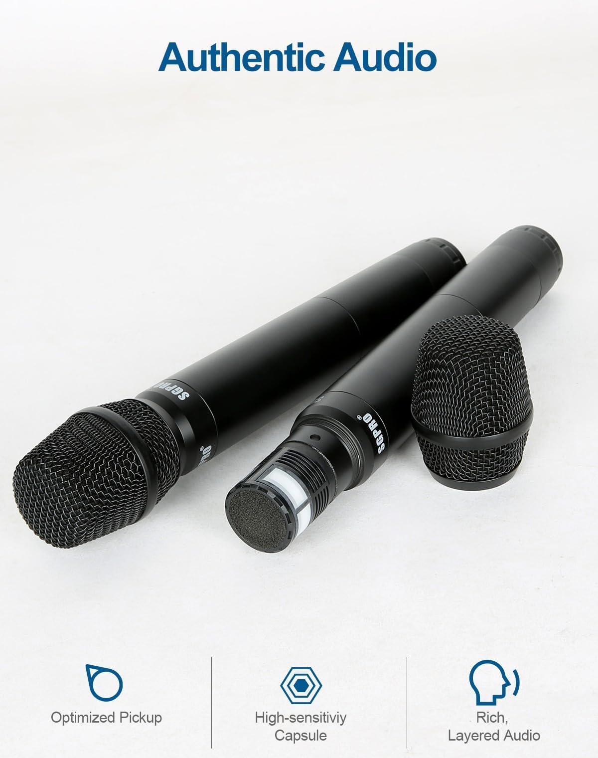 SGPRO SG-82HH Dual Handheld Wireless Microphone System, 520-590 MHz