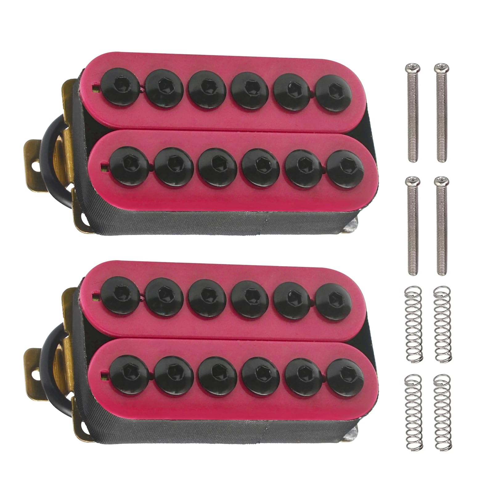 SAPHUE Adjustable Metal Double Coil Electric Guitar Pickups Humbucker Punk Neck/Bridge Pickup (Pink)