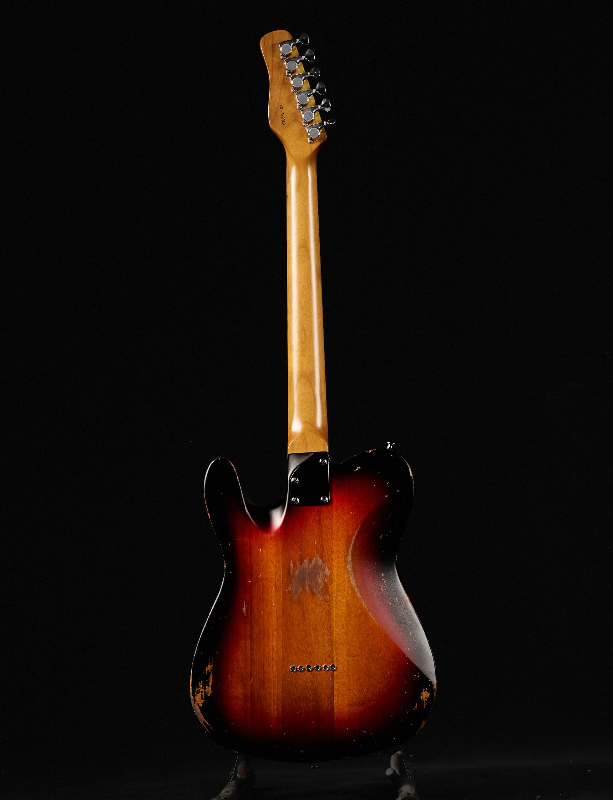 KGD Relic electric guitar mahogany body carbonized maple neck rosewood fretboard 6-string solidbody electric guitar S-S pickupsbrass barrel saddle bridge (Sunburst)