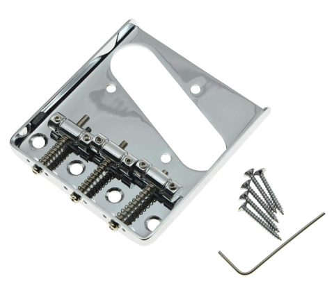 KAISH Chrome Vintage Tele Ashtray Style Guitar Bridge for Telecaster Guitar
