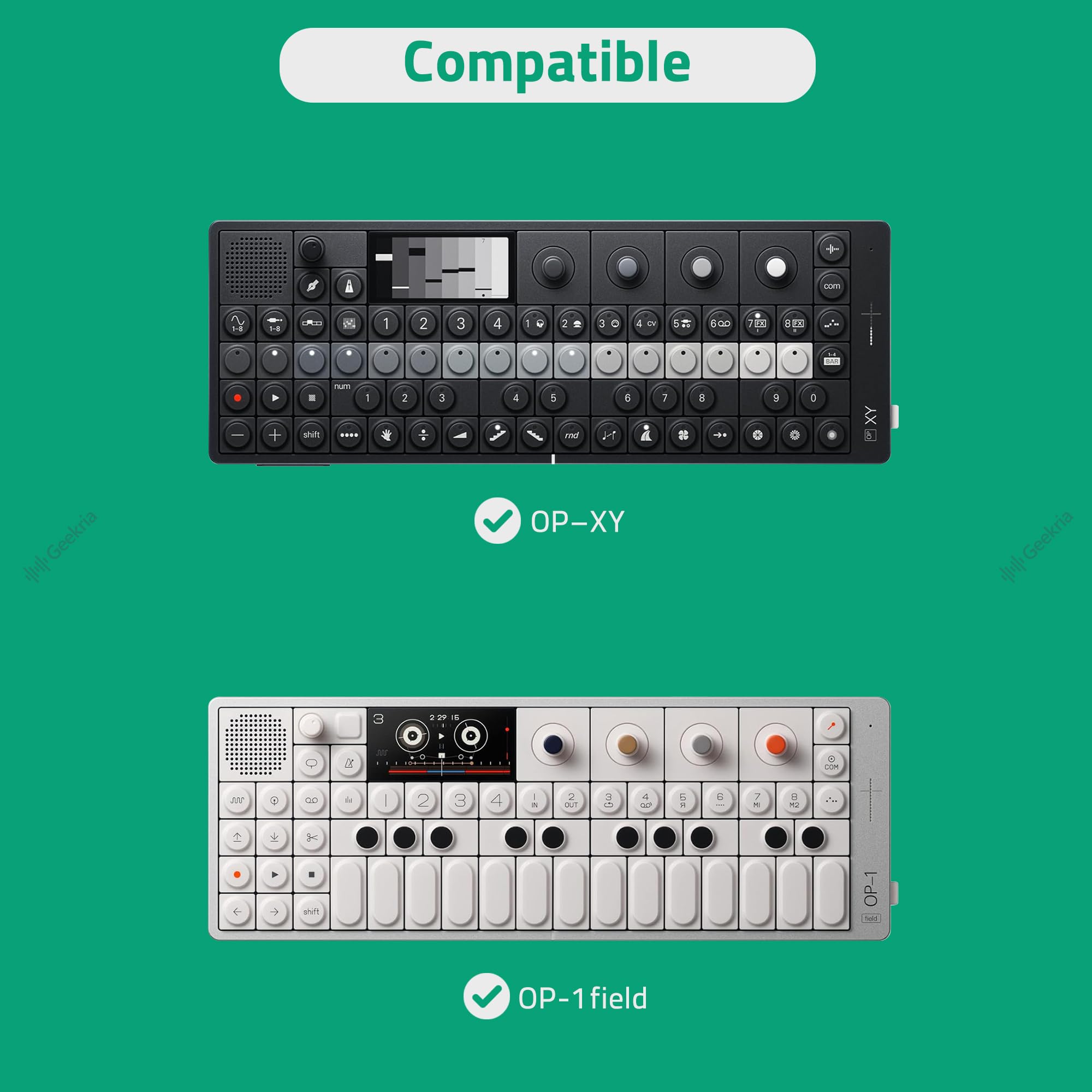 GEEKRIA Hard Shell Travel Case Compatible with Teenage Engineering OP-1 Field/OP-1/ OP-XY Portable Synthesizer, Audio Sampler Carrying Bag (Dark Gray)