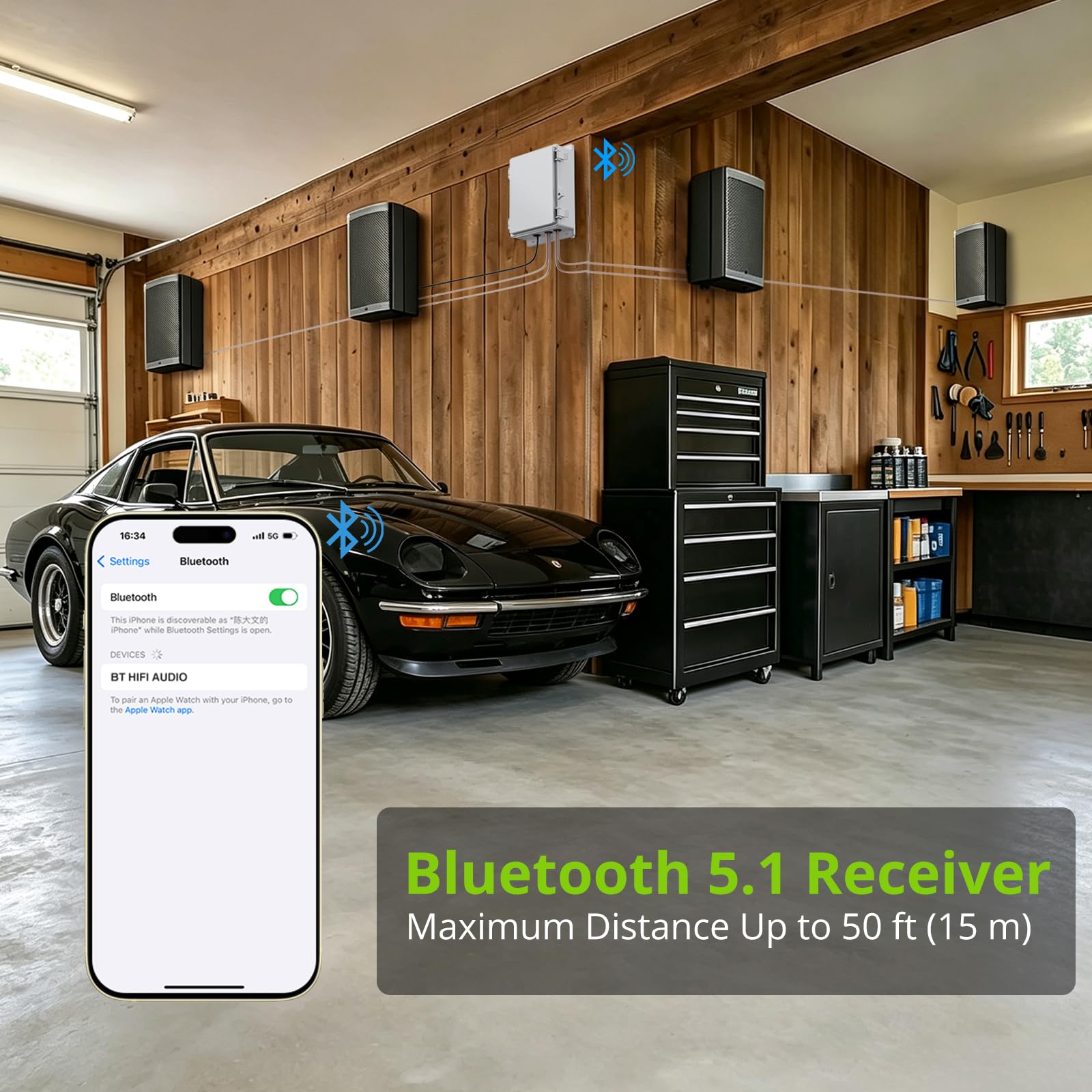 LiNKFOR 4.0CH Bluetooth 5.1 Power Amplifier 200W+200W, Waterproof Shell