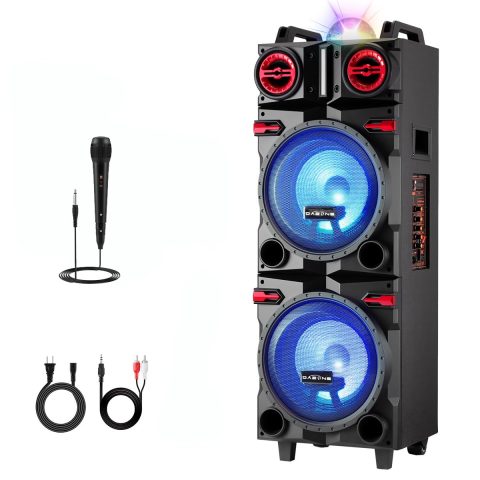 ROXAAN Portable Wireless Party Bluetooth Speaker with Dual 10″ Woofers