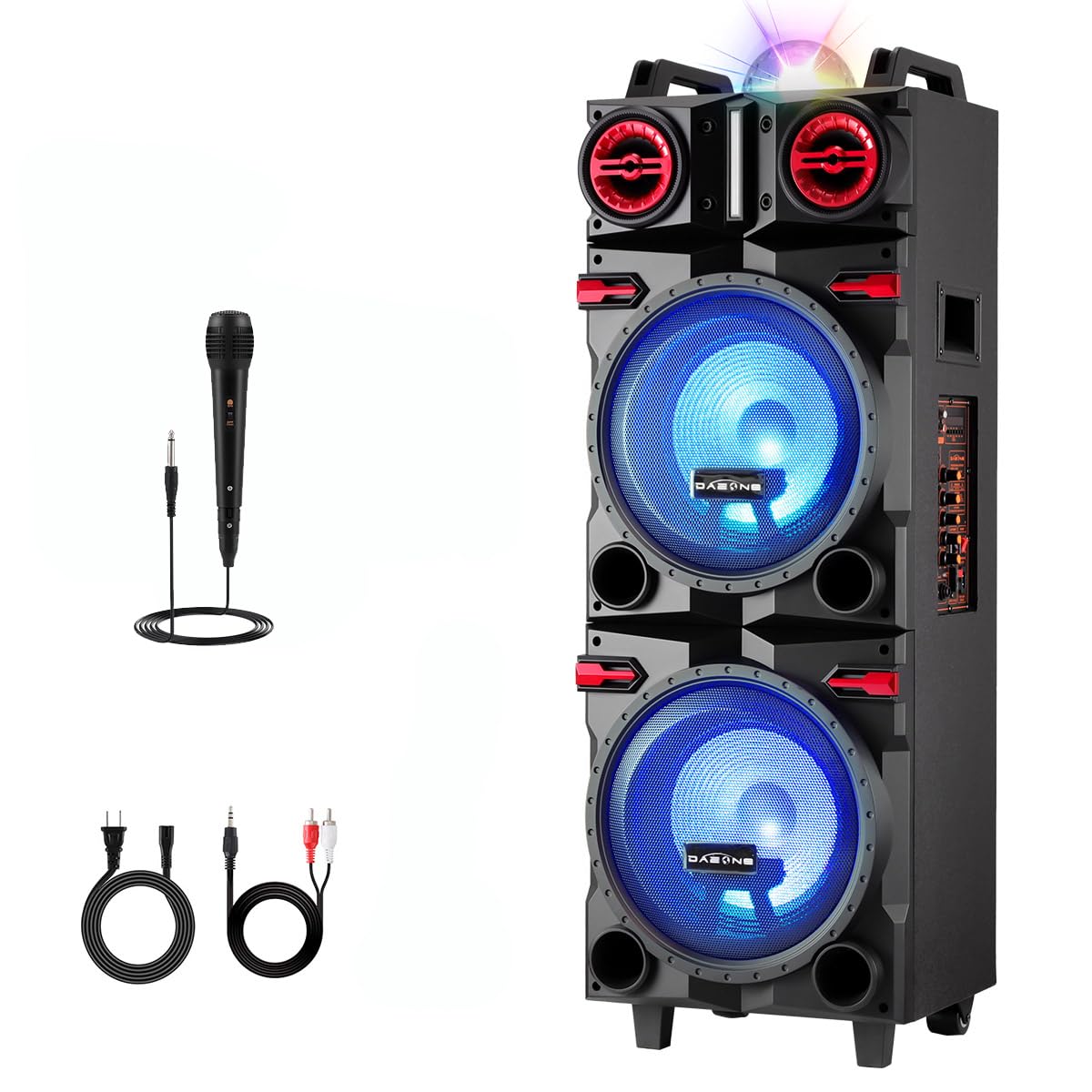 ROXAAN Portable Wireless Party Bluetooth Speaker with Dual 10″ Woofers