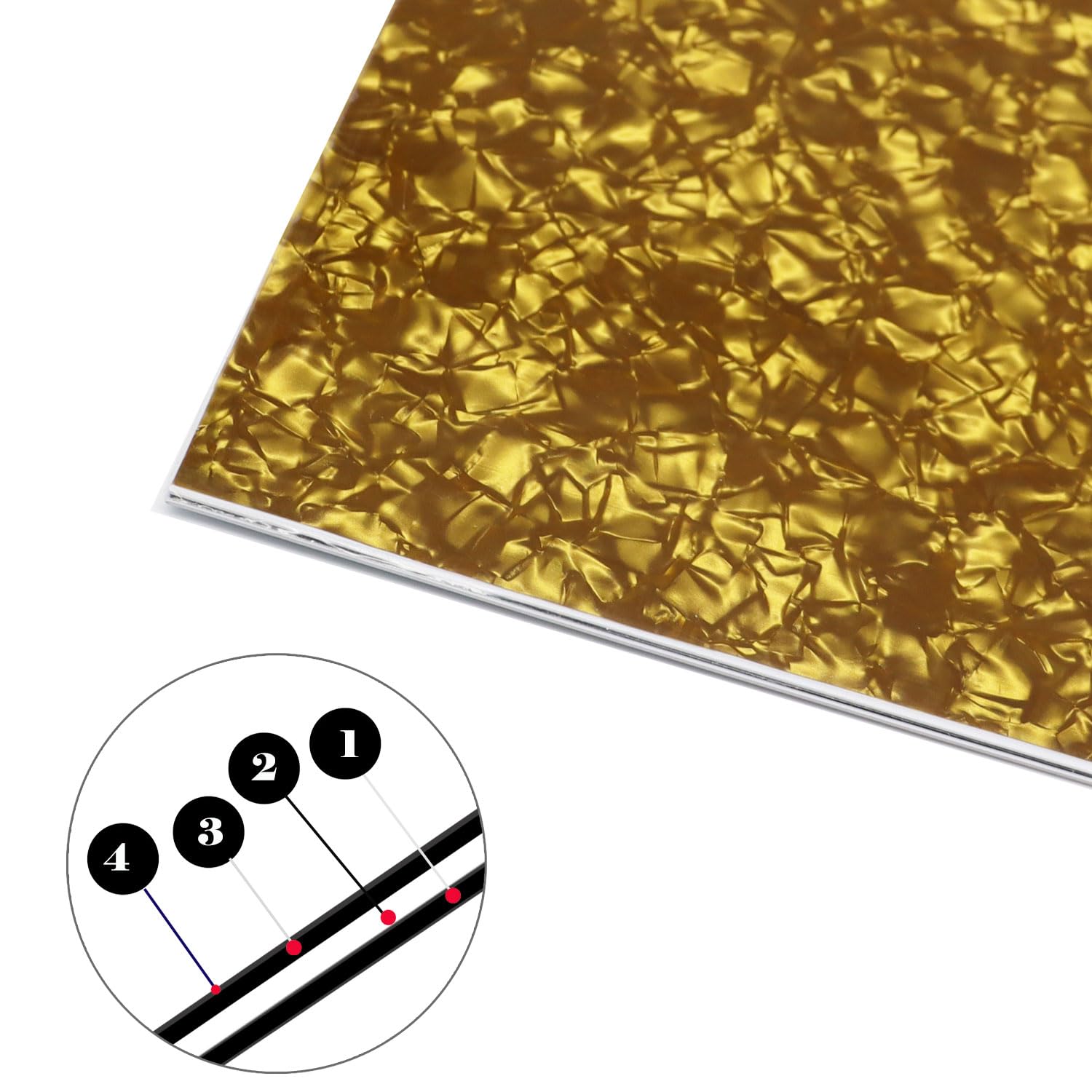 11.6″x17″ inch DIY Guitar Bass Pickguard Blank Material Sheet – Scratch Resistant Backplate for Strat/Tele Guitars & Jazz/P Bass (4Ply Bronze)
