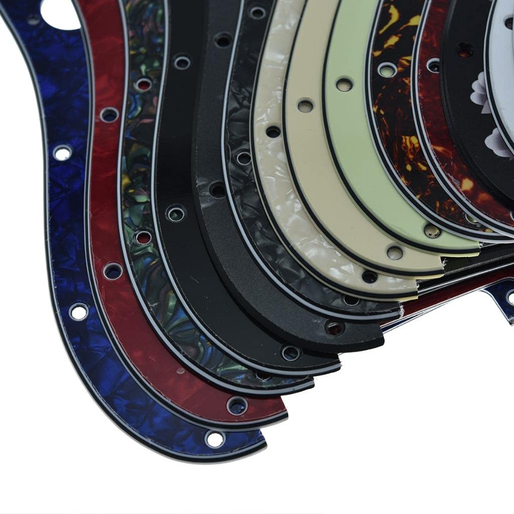 Dopro 11-Hole Strat HSS Guitar Pickguard 3-Screw Humbucking Pickup Mount Fits American Fender Stratocaster Aged Pearl
