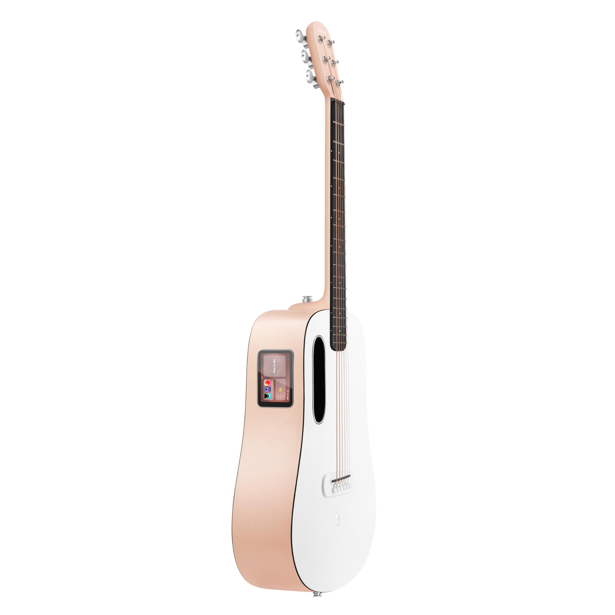 LAVA ME PLAY Smart Guitars,HILAVA 2.0 System Acoustic Electric Guitar,Right Handed 6 Steels String Acustica Guitarra For Adults & Teens & Beginner (36′, LITE BAG,Light Peach & Frost White)