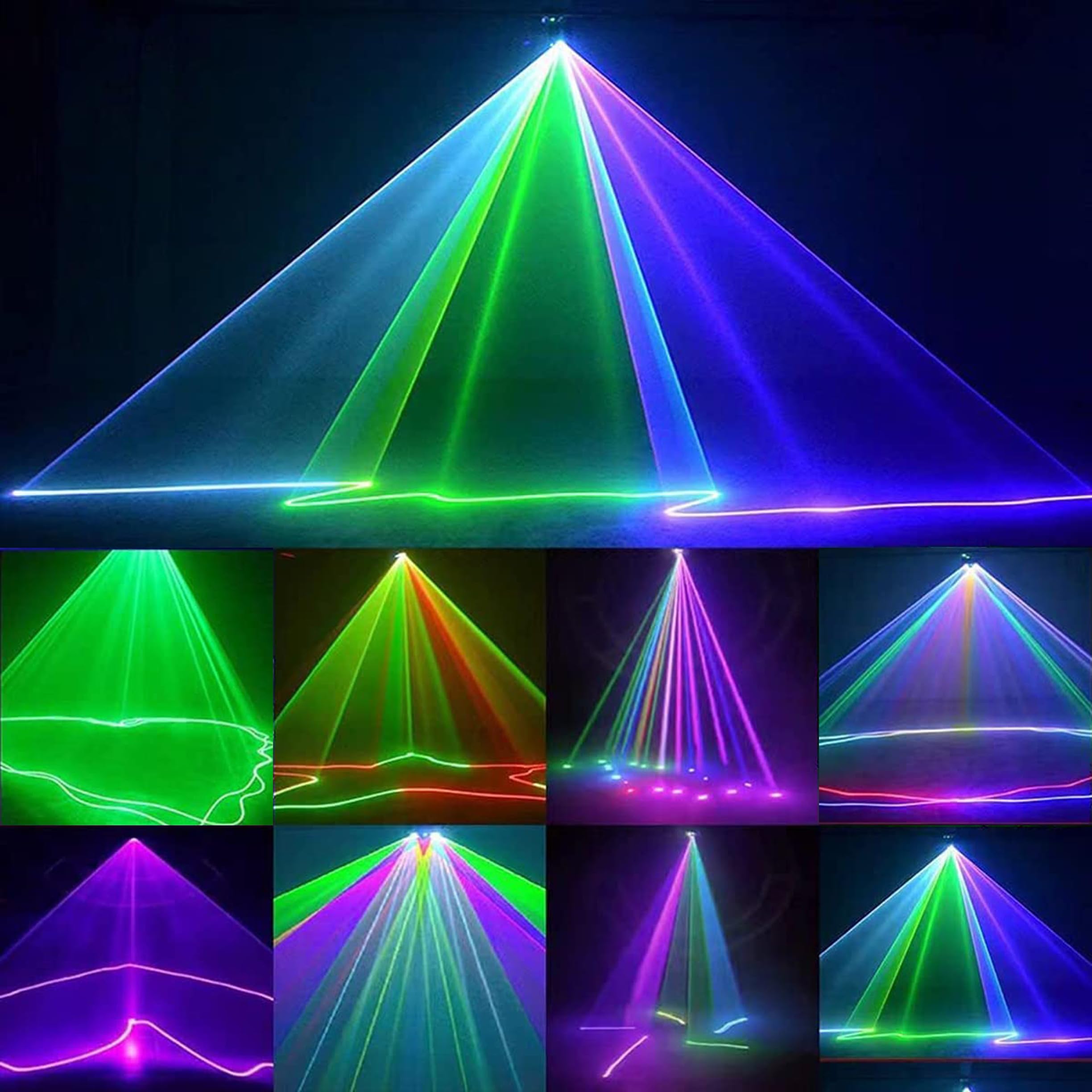 Professional RGB Laser Party Lights,Sound Activated DJ Disco Light,DMX512 Remote Control Scanner Beam Effect Lazer Projector Lighting for Show KTV Bar Club School Dances Corporate Event Mobile DJs