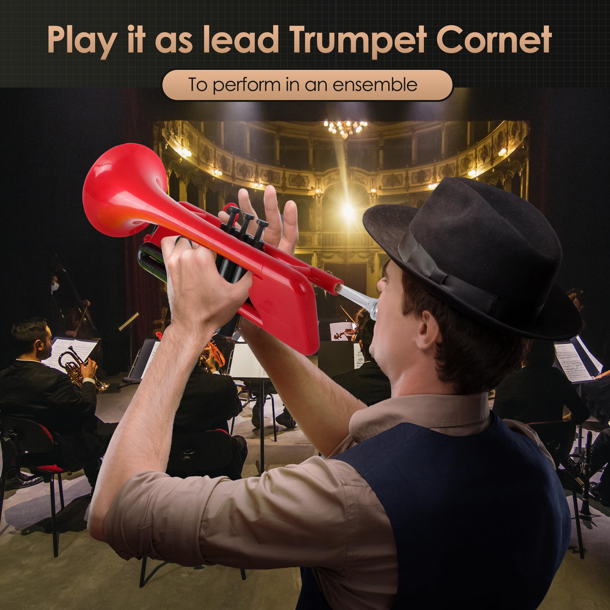 PAMPET SEA LION Plastic Bb Trumpet for Advanced Student Beginner Red