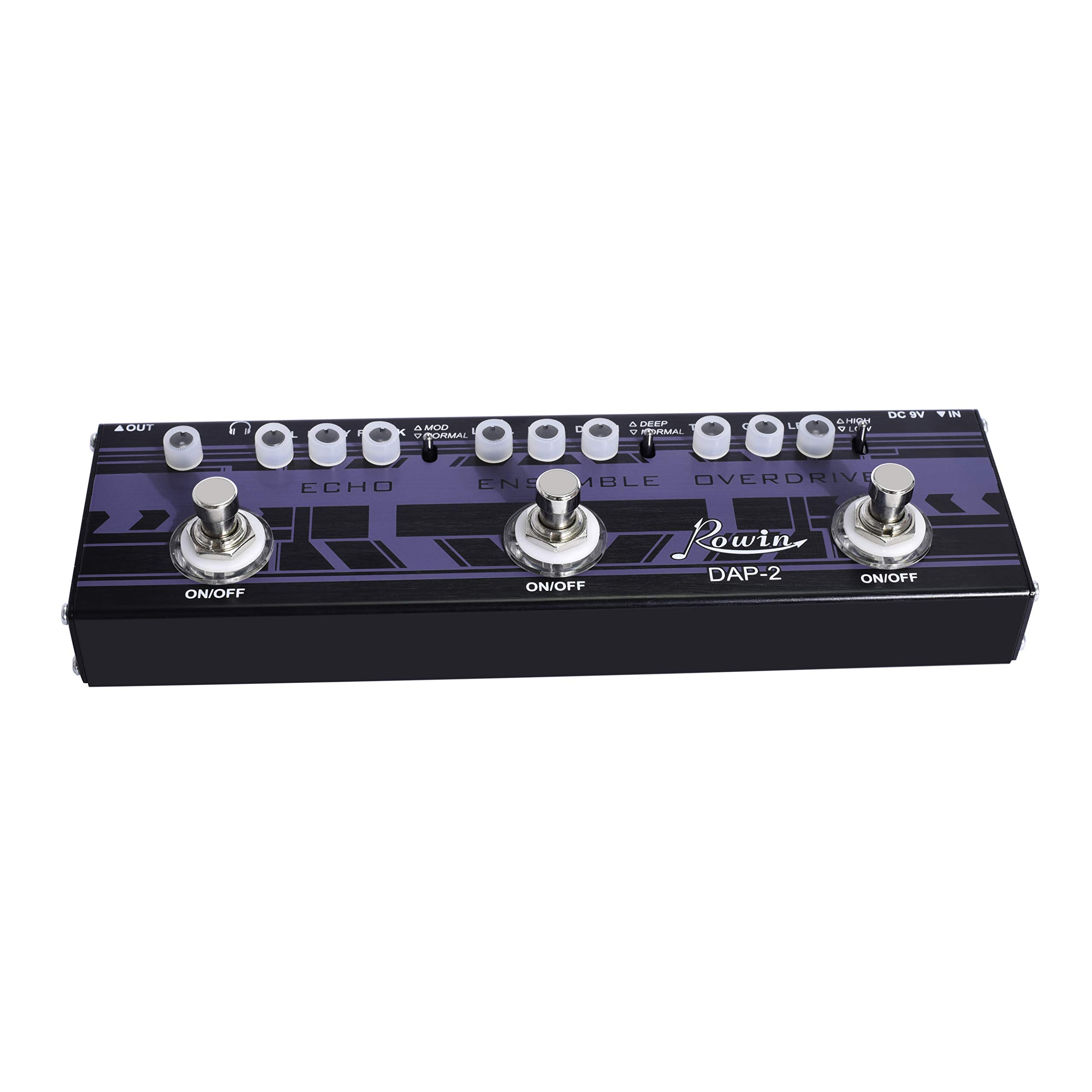Rowin Distortion Pedal Solo Effect Pedal for Electric Guitar Blue