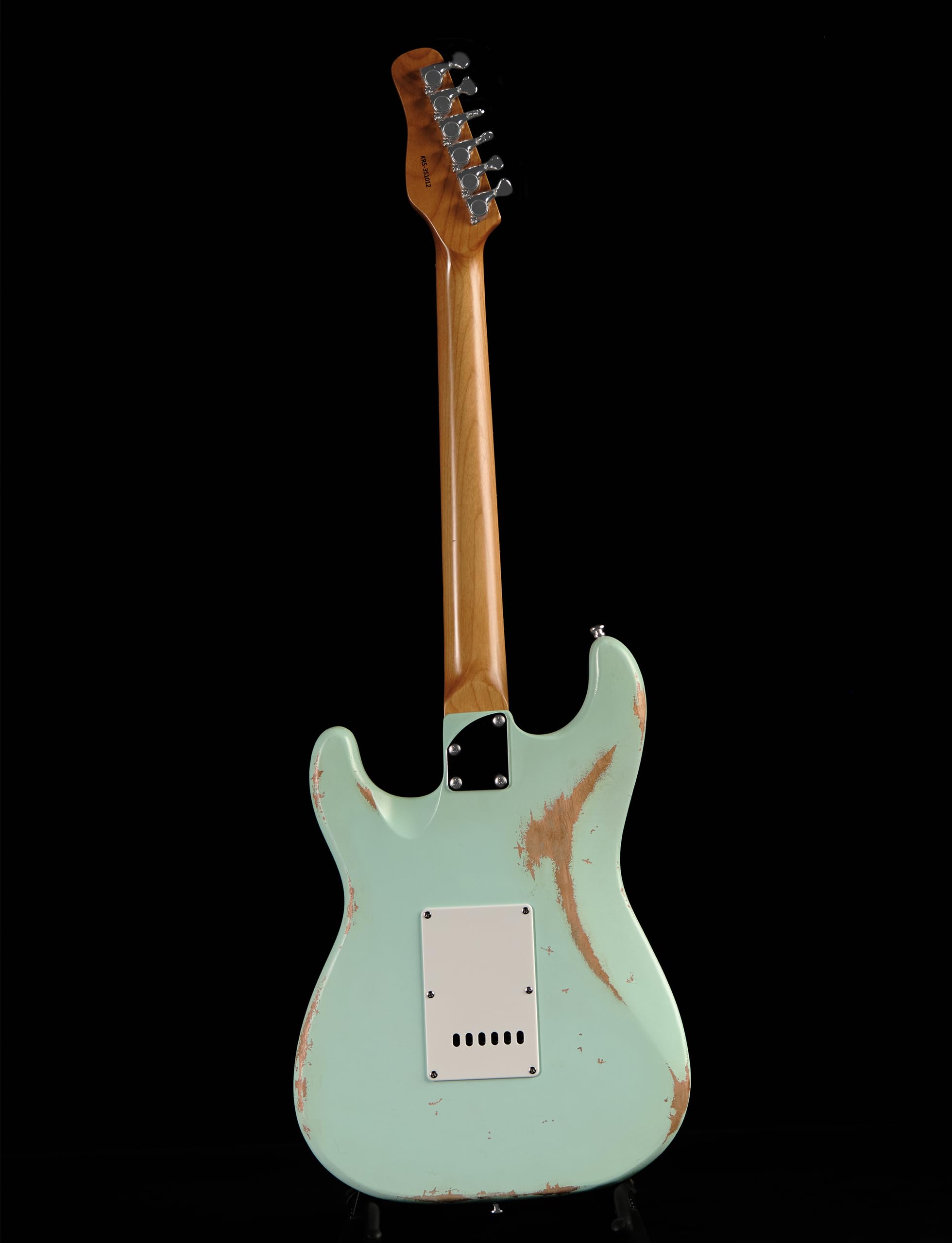 KGD Relic Electric Guitar,Roasted Maple Neck and Rosewood fingerboard,Bone Nut,6-String Relic Guitar,Professional/Full Size/Electric Guitars for Adults (Surf Green)
