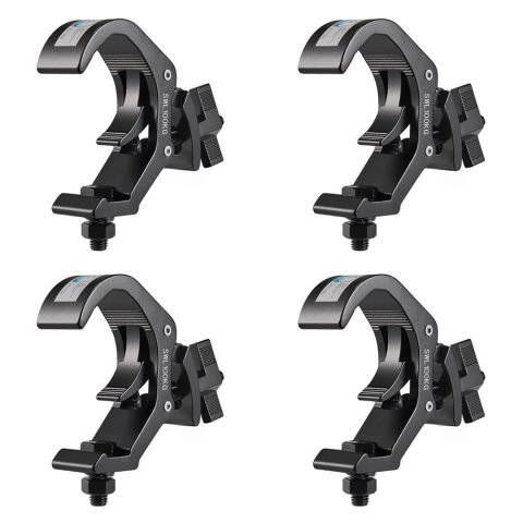 1.57-2.36 Inch Truss Clamp, 4PCS GZhumin Professional Aluminium Black Stage Lighting Clamp Hook with TUV Certified, Heavy Duty 100KG 220LB Lighting Clamps, Fit for 40-60 mm OD Tube