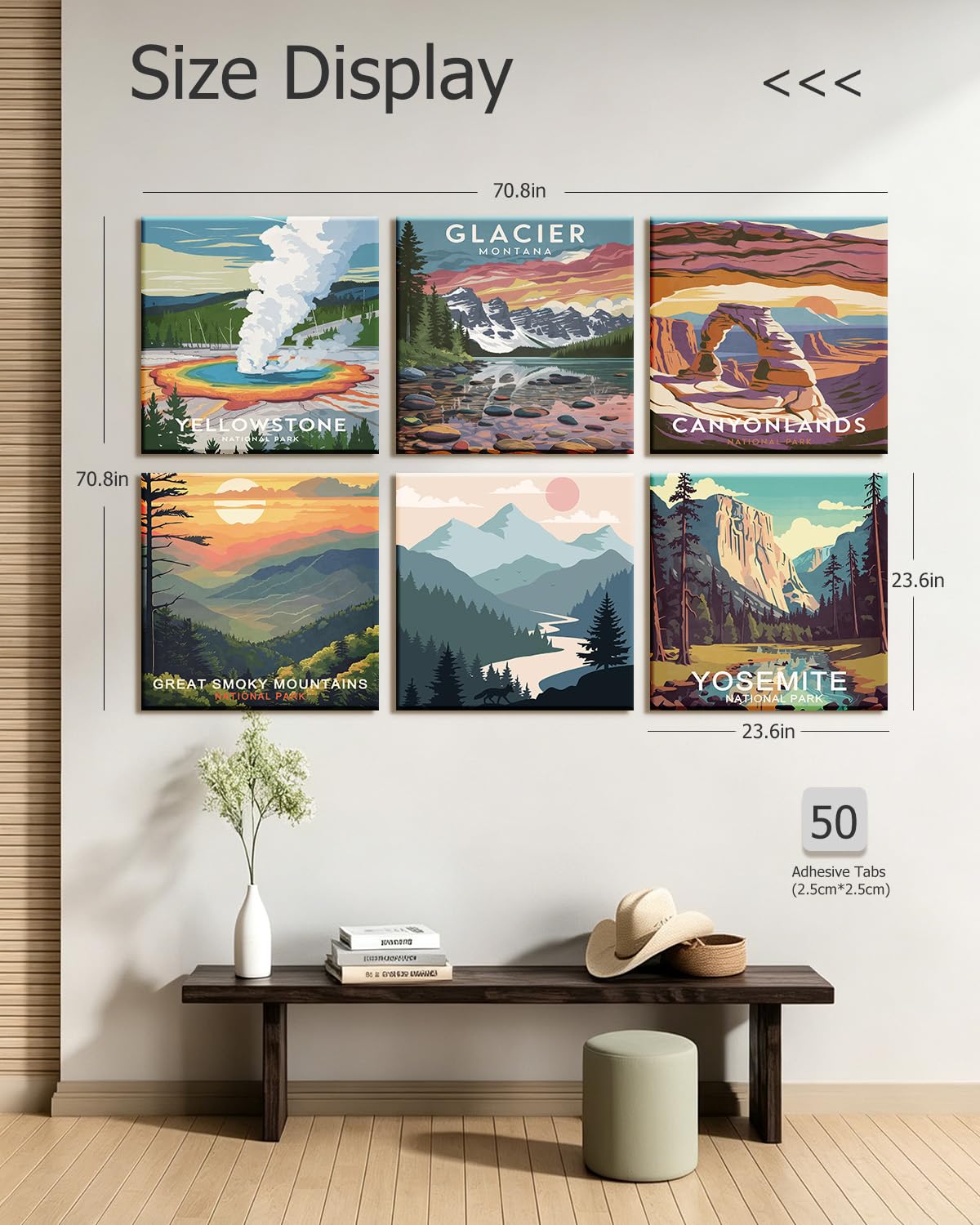InSimSea Acoustic Wall Art, 72x48in, 6pcs