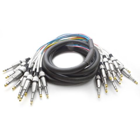 12 Channel 1/4″ TRS Snake Cable – 10 Feet Long – Serviceable Ends – Pro Audio Effects Snake for Live Live, Recording, Studios, and Gigs – Patch, Amp, Mixer, Audio Interface 10′