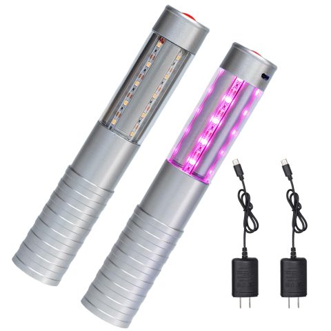 Strobe Bottle Girl Lights LED Bottle Service Lights Baton Reusable Rechargeable Service LED Champagne 2 Pcs for Bar Club Birthday Weddings Parties(Silver,Pink Light)