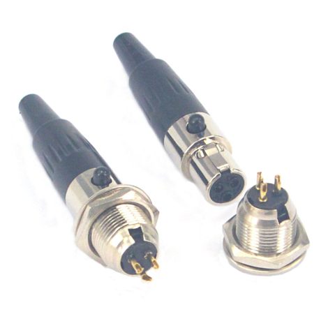 onelinkmore Mini XLR TA3F 3 Pin Female Connector DIY 2 Sets