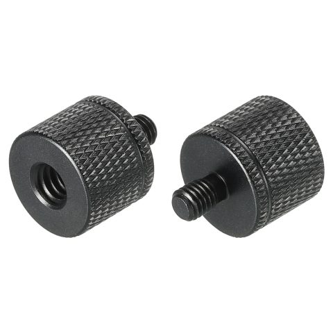 MECCANIXITY Mic Stand Adapter 1/4 Female x M5 Male Camera Screw,Black 2 Pcs