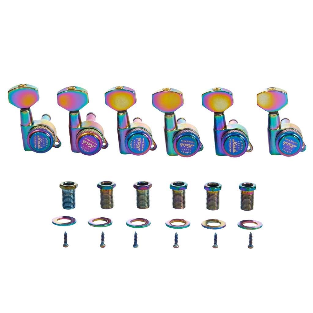 Guitar Locking Tuners 18:1 Guitar Tuning Keys Pegs Locking Tuning Machines Heads for Strat/Tele/Les Paul/SG Electric/Acoustic Guitars Burnt Chrome Right