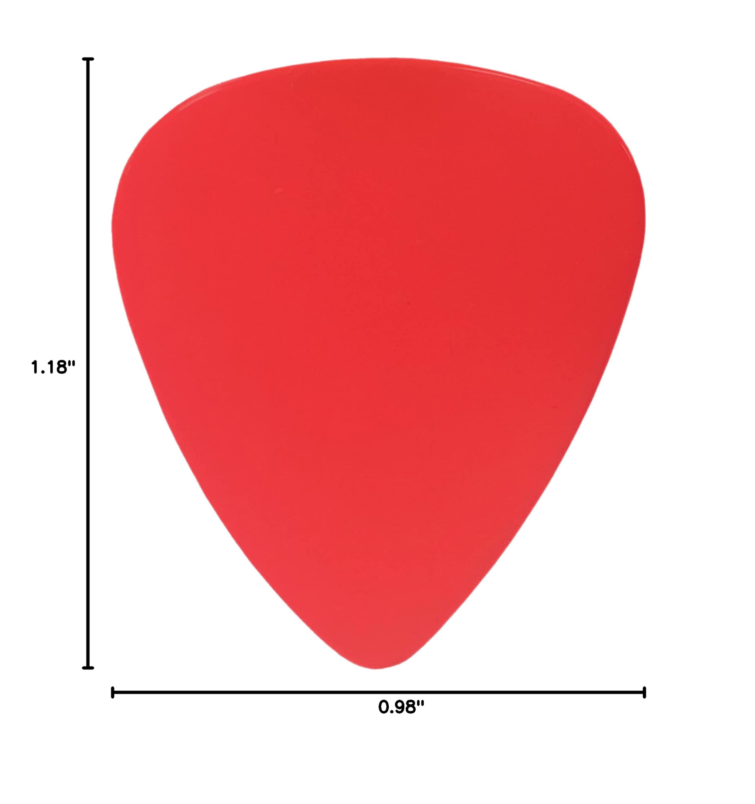 Exotic Plectrums ABS Plastic Red Guitar Or Bass Pick – 351 Shape – 3 Pack