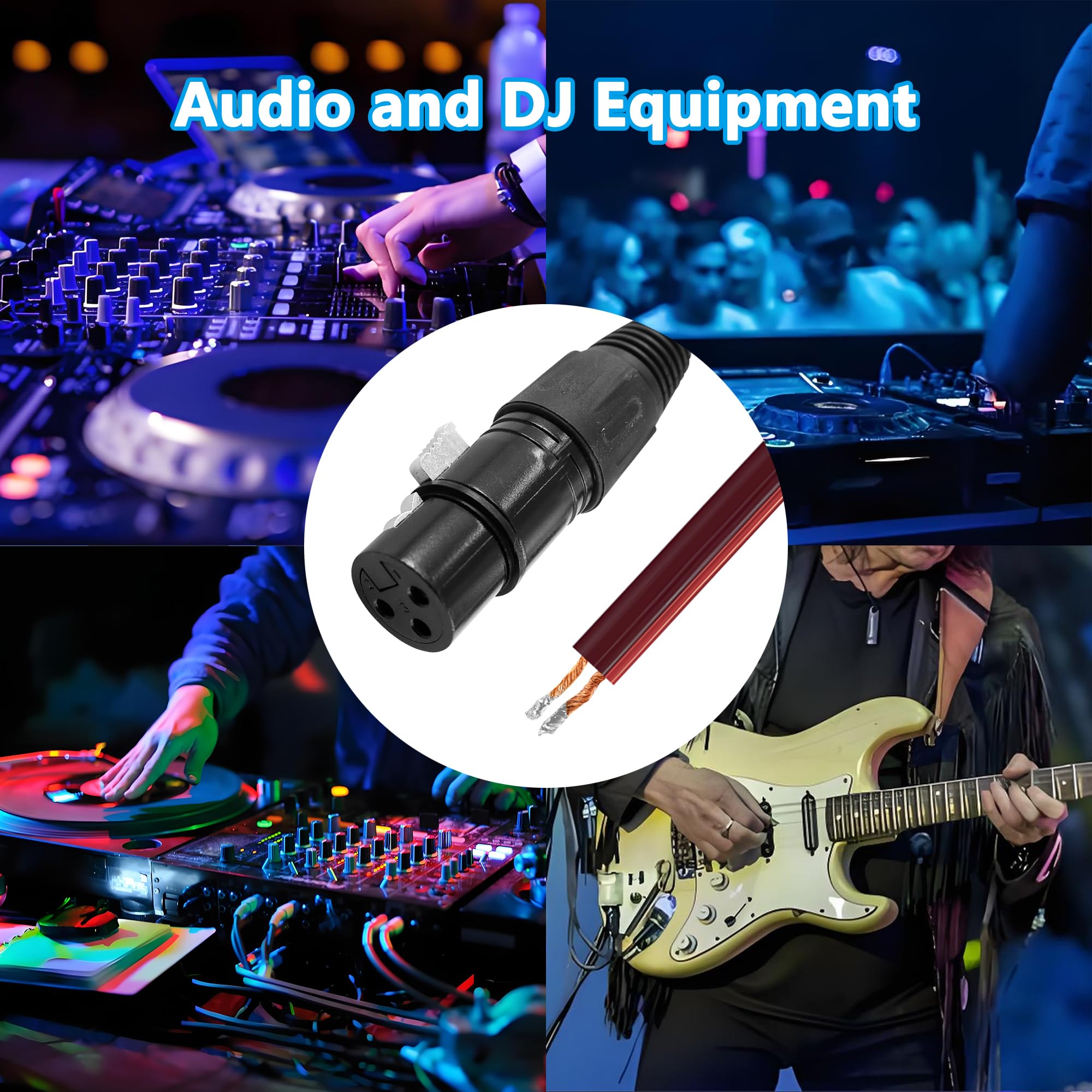 MAYWILLA 3PIN Microphone Cable Pigtail Bare Wire Open End XLR Female 3PIN Connector Speaker Audio Mic DIY Replacement Extension Cord for DJ/PA Subwoofer Amplifier Mixer-1M/3.28FT