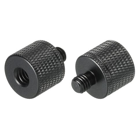 MECCANIXITY Mic Stand Adapter 1/4 Female x M6 Male Camera Screw,Black 2 Pcs