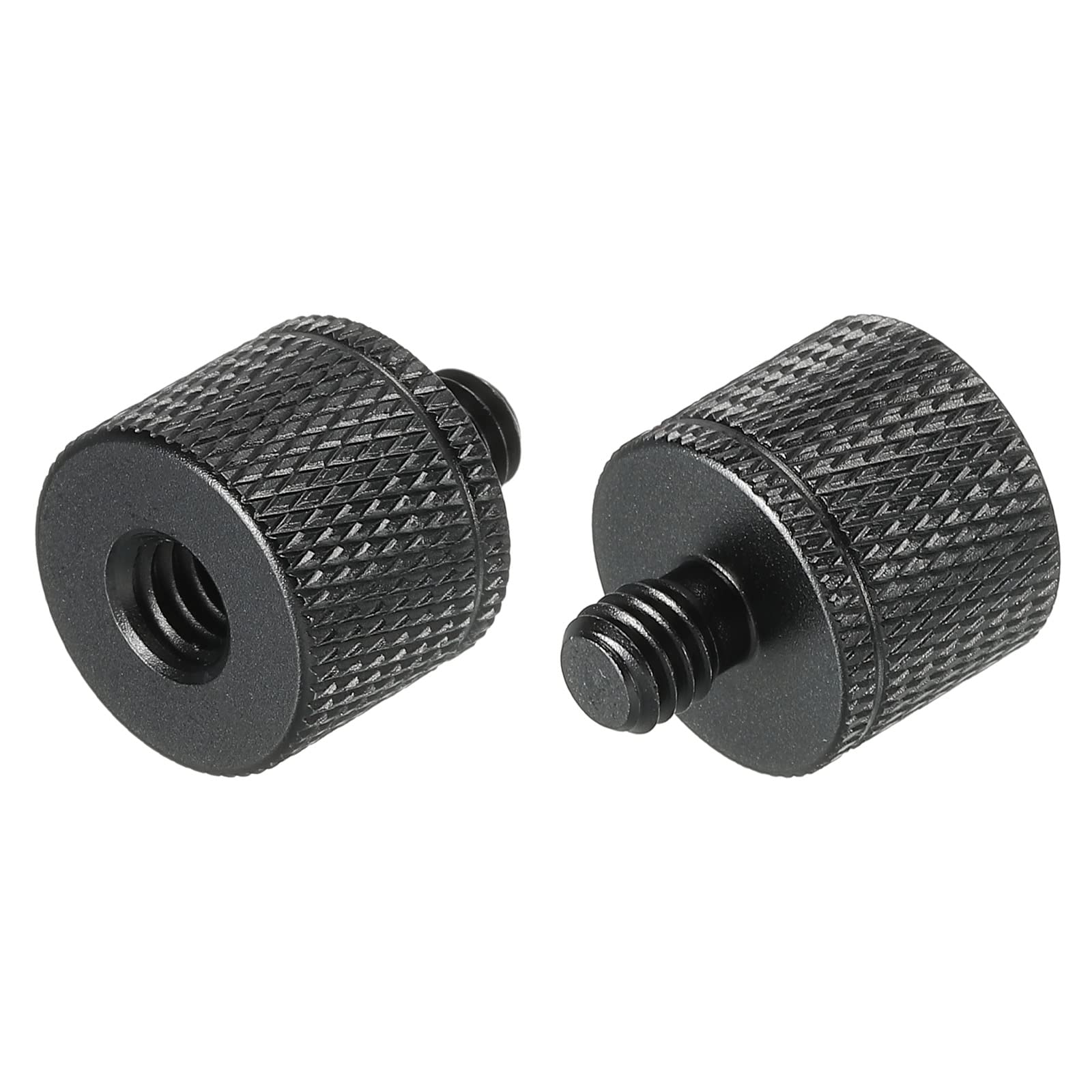 MECCANIXITY Mic Stand Adapter 1/4 Female x M6 Male Camera Screw,Black 2 Pcs