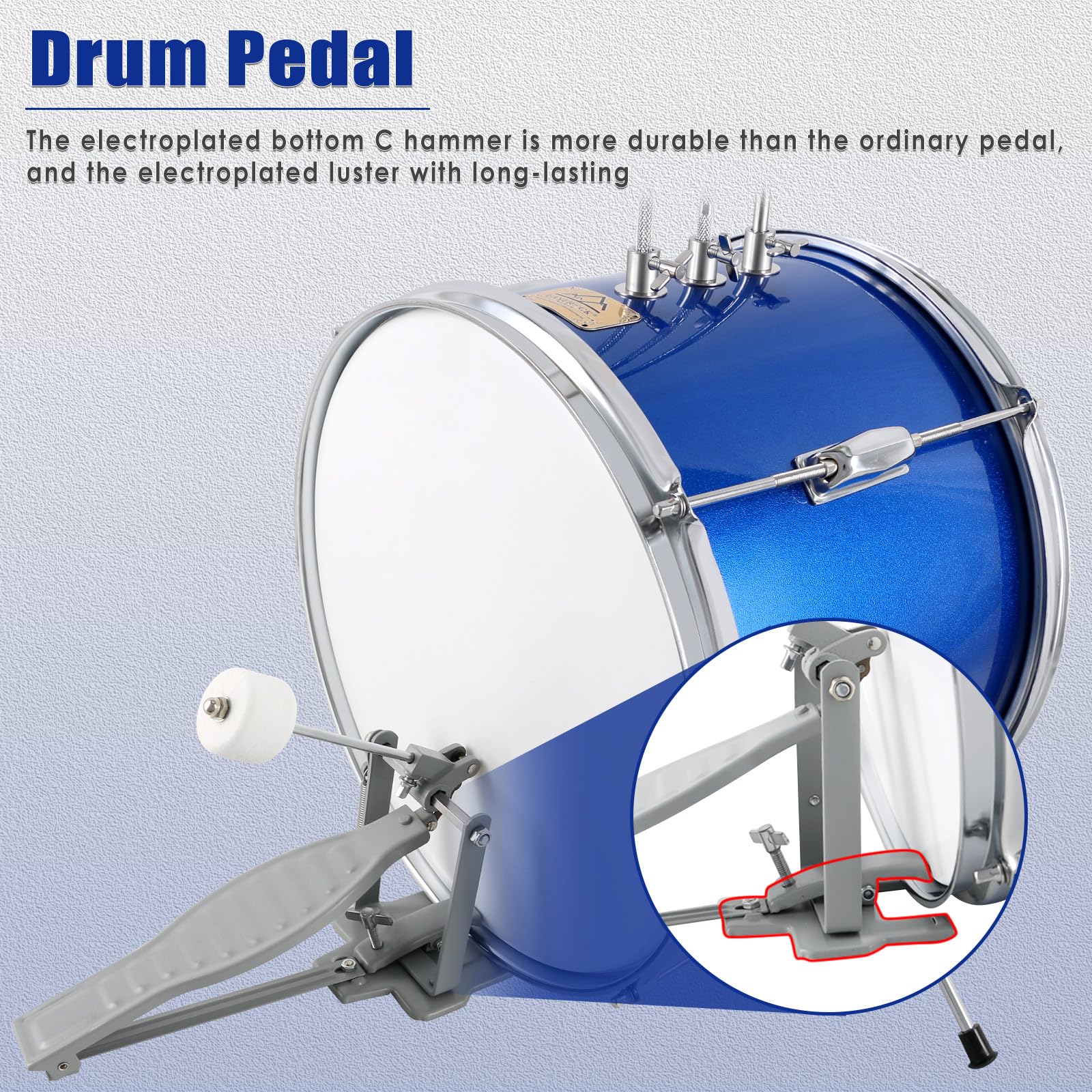 EASTROCK 3 Piece 14” Junior Drum sets for Drummer,Dark Blue
