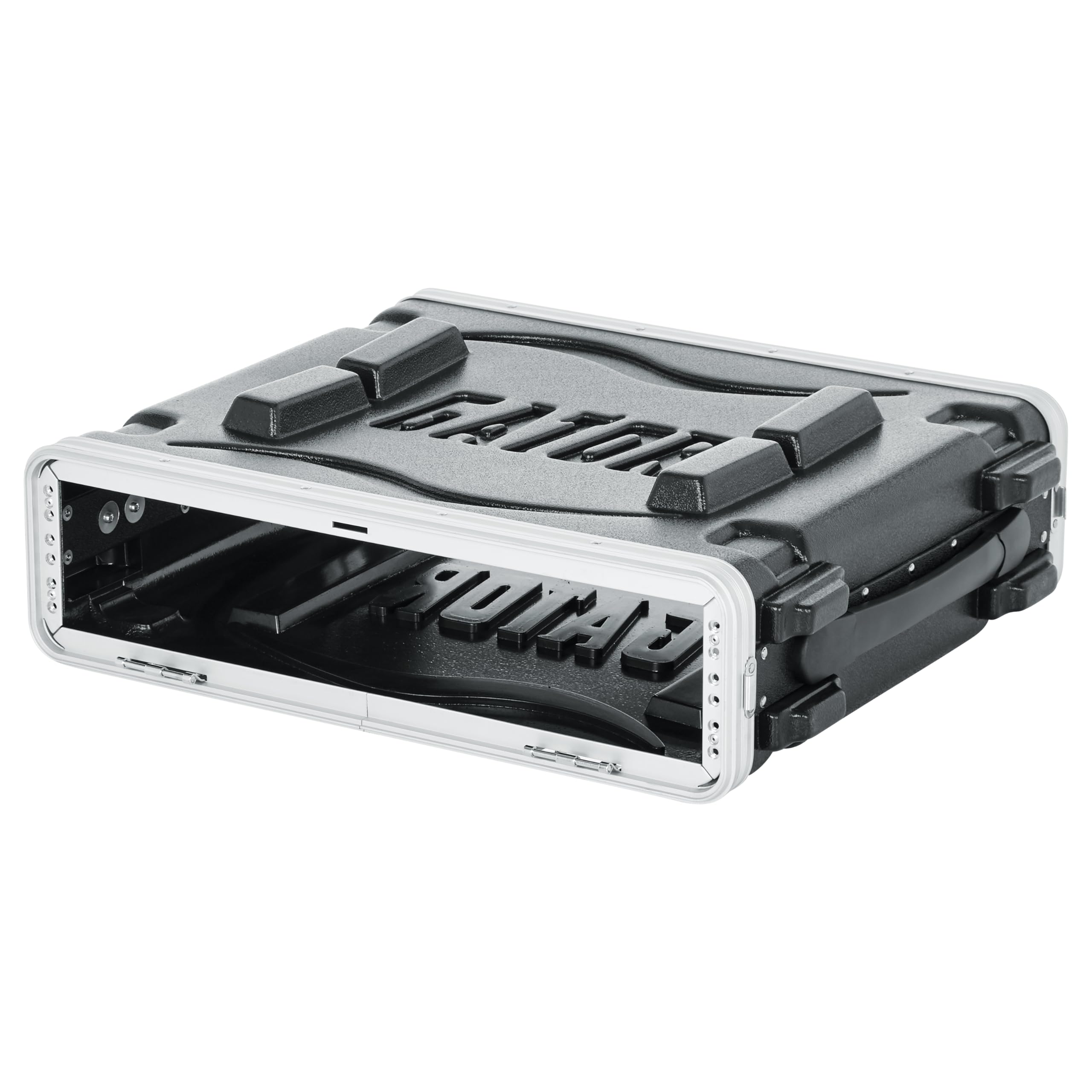 Gator Cases Soundcheck Series Lightweight Molded 2U Rack Case with Heavy Duty Latches, Standard 19.25′ Depth (GR-2L)