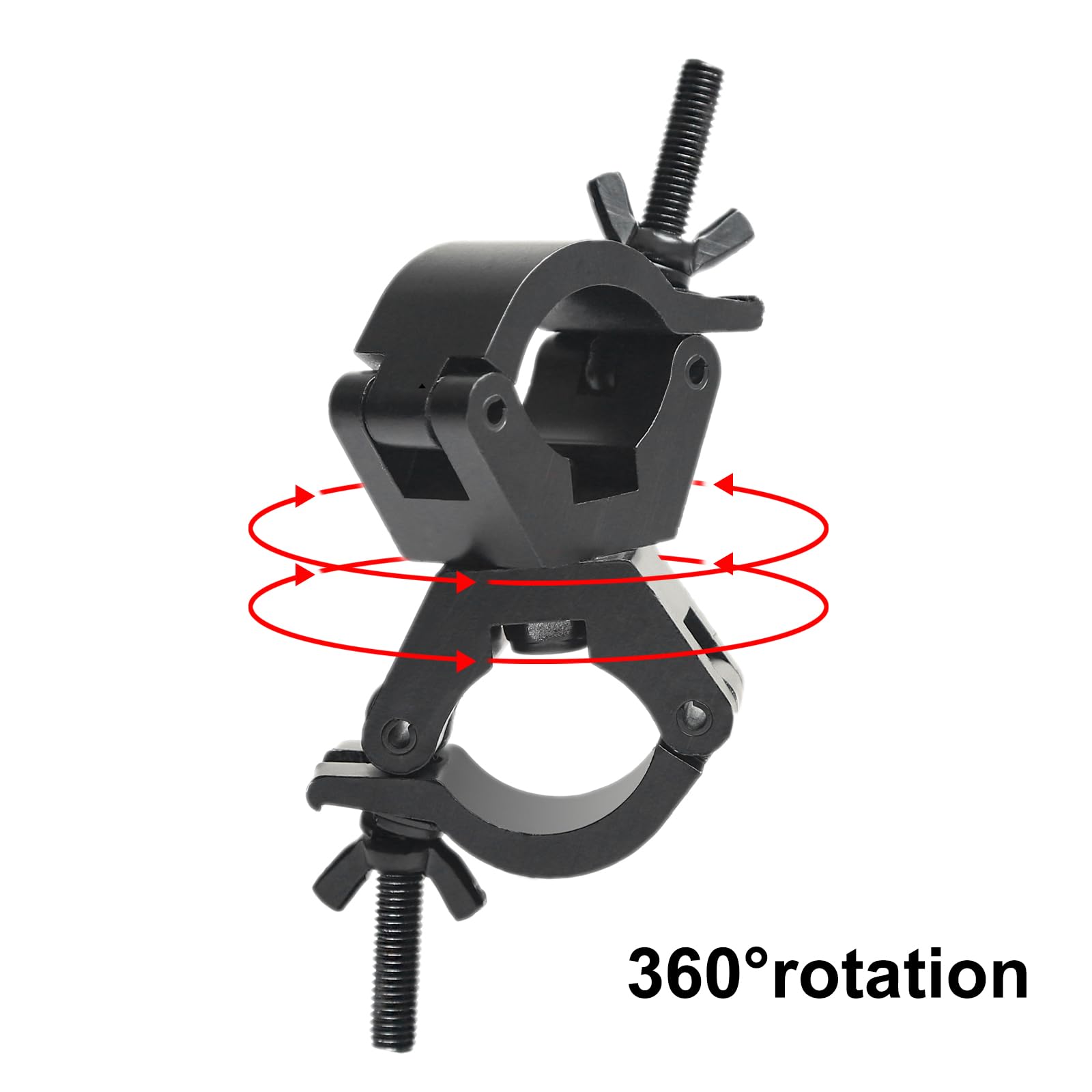 jindaaudio Lighting Truss Swivel Coupler Clamps for Lights, Quick Release Dual Head Truss O Clamp, 30mm-35mm Dual Swivel Tube Clamp, Wrap Around Pipe Clamp Mounting Bracket(Black)