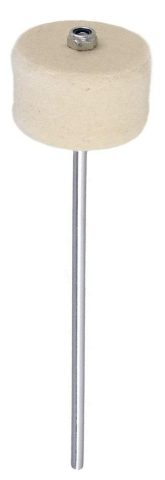 Jiayouy White Felt Bass Drum Beater Kick Drum Foot Pedal Beater Percussion Instrument Accessory Part Stainless Steel Shaft