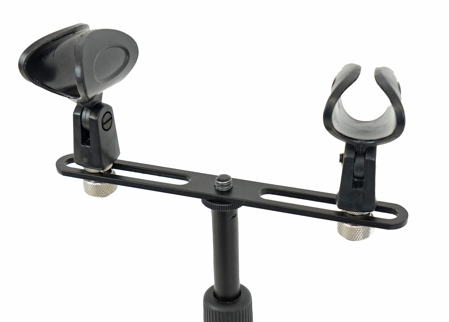 Rockville ACC-DM 1-to-2 Dual Mic Stand Adapter Bar, 5/8″ and 3/8″ Threading
