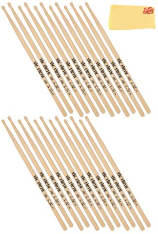 Vic Firth Signature Series Marcus Gilmore Drumsticks- 12-Pack Bundle with Austin Bazaar Polishing Cloth
