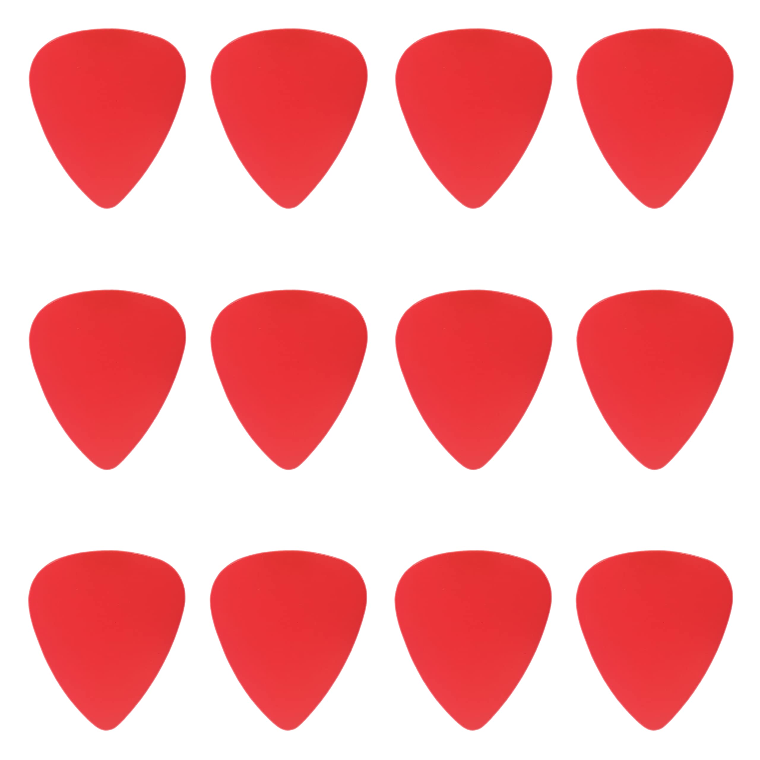 Exotic Plectrums ABS Plastic Red Guitar Or Bass Pick – 351 Shape – 3 Pack