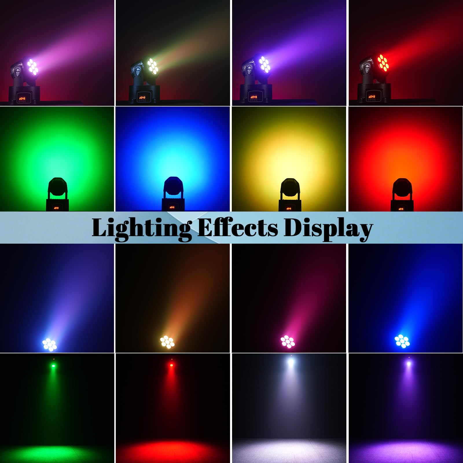 MINGJIE Moving Head Wash Light, 7x10W LED DMX DJ Stage Light