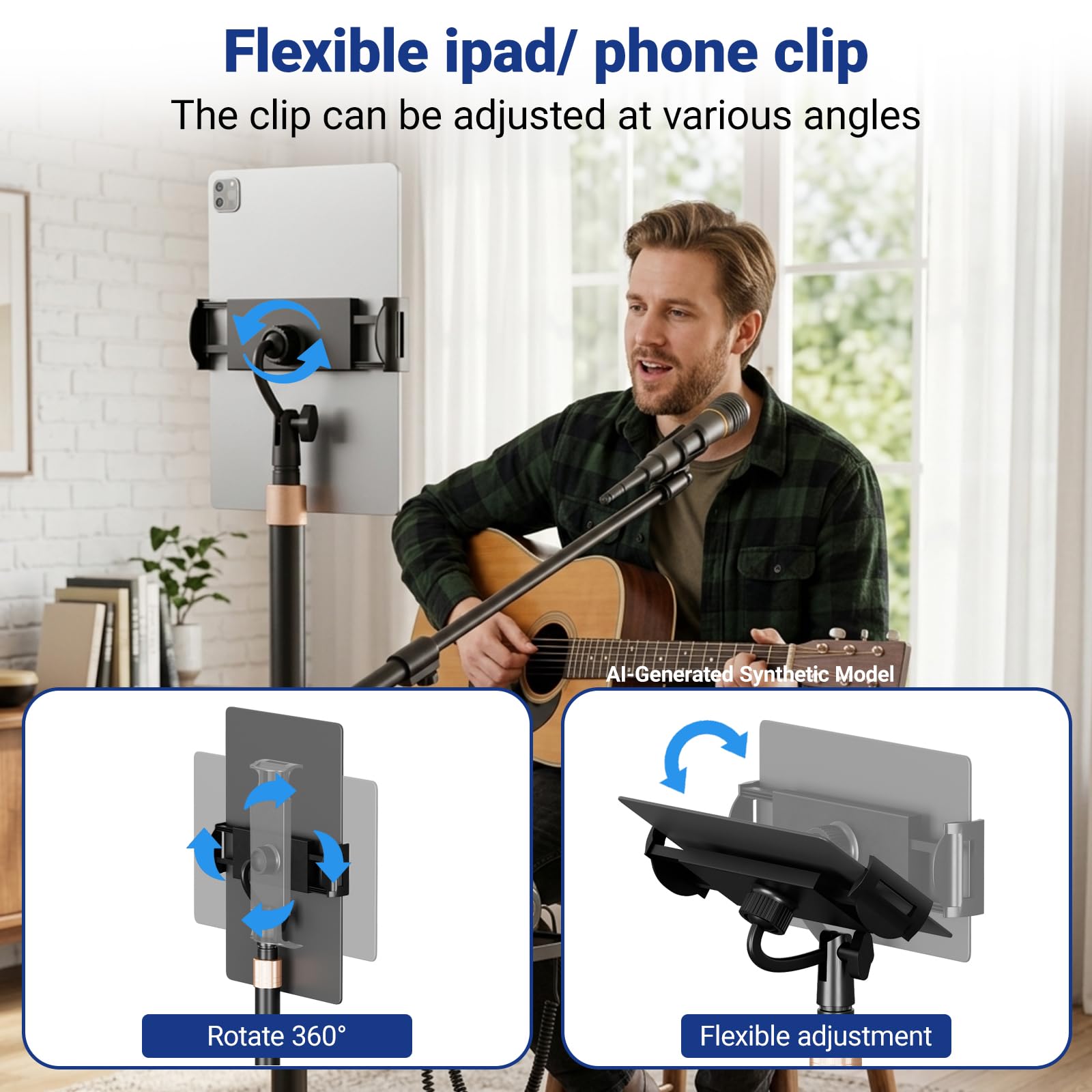BILIONE Boom Mic Stand Floor for Singing, Podcast, Studio, Live Streaming