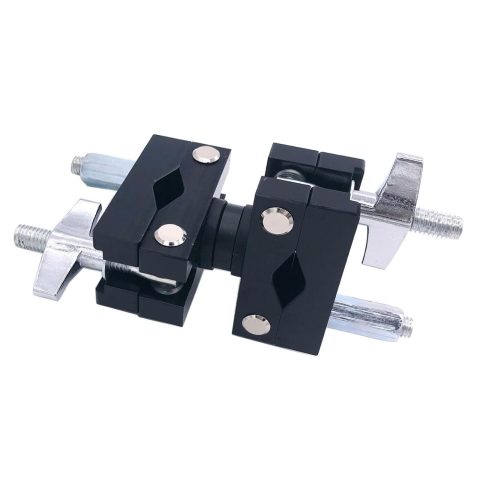 TUOREN Cymbal Stand Multi-Clamp, Rotating Multi Angle Dual Drum Rack Extension Clamp for Cymbal Boom Arm Percussion Mount Rod Drum Set Rack Pipe Mounting Hardware
