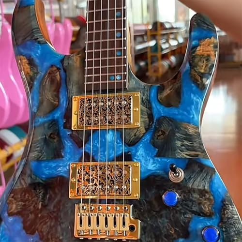 OVSAL Brass Electric Guitar Pickup Covers Gold 50mm Pole Spcing 6 String Guitar Neck Humbucker Pickup Covers Compatible with Les Paul Lp Electric Guitar Replacement Parts