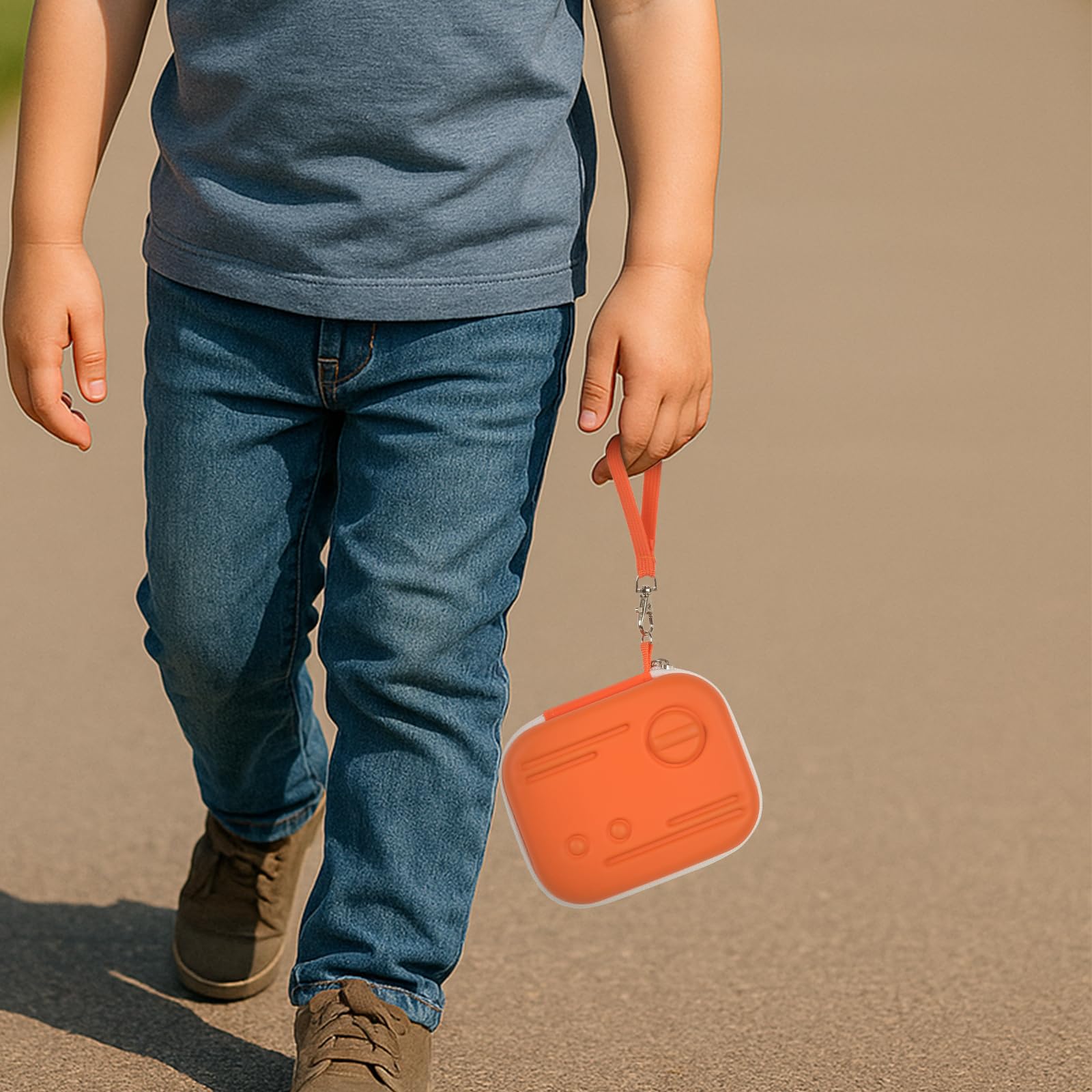 Againmore Carrying Case for Yoto Mini Player with 24+ Card Holder-Orange