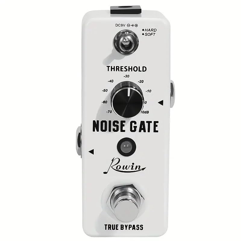 Rowin LEF-319 Noise Gate Pedal – Dual Mode (Hard/Soft) Noise Reduction, Metal Shell, True Bypass, Compact Design (DC 9V Powered, Adapter not Included)
