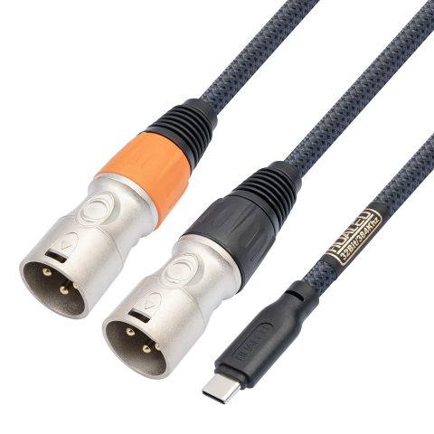 HUALEU 10FT USB C to Dual XLR Male Stereo Audio Cable,8FT Extended Y Splitter USB c to XLR Male Audio Cable for Active Speakers,Power Amplifier