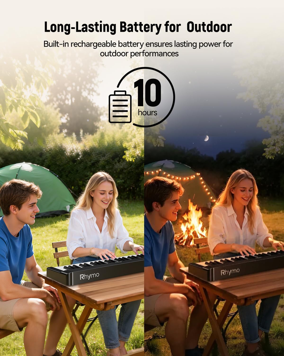 Folding Keyboard Piano, Rhymo Upgraded 88 Key Full Size Portable Semi Weighted Electric Piano Keyboard with 30W Stereo Surround Speaker, USB MIDI, Sustain Pedal for Beginners & Adults (QJT0016)