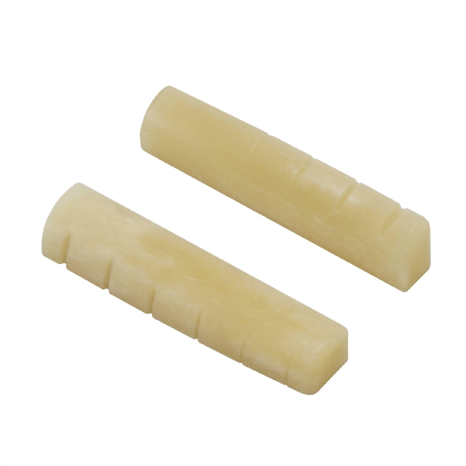 Miwayer 2 Pack 6 String Acoustic Guitar Unbleached Bone Nut, Guitar Bridge Nuts, Cut from Whole Bones, 43x6x9mm
