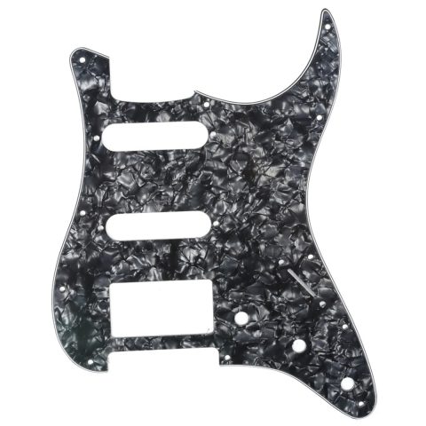 Musiclily Pro HSS 11 Hole ST Guitar Pickguard 4Ply Black Pearl